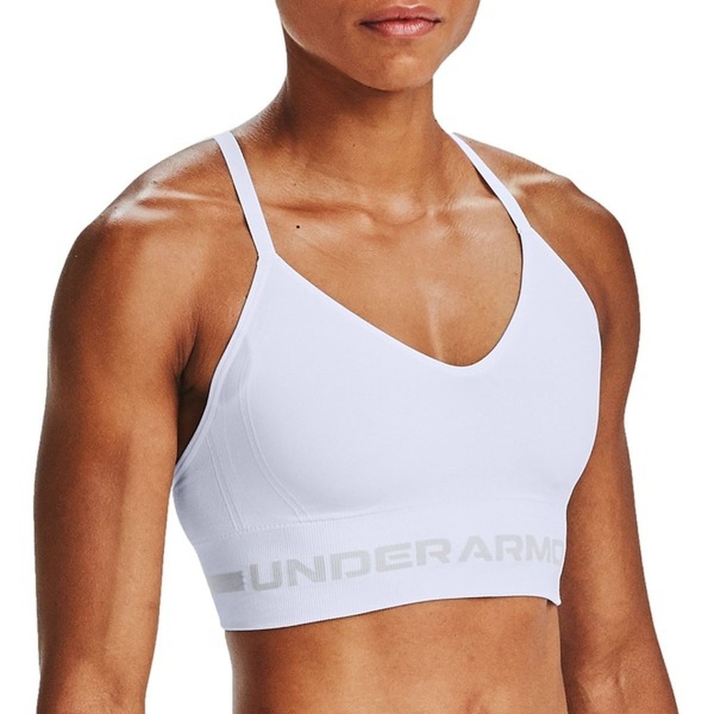 Under Armour Women's L Large Vanish Seamless Low Impact Sports Bra Padded White